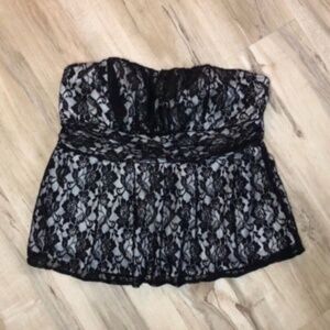 Torrid Black Lace Strapless Top